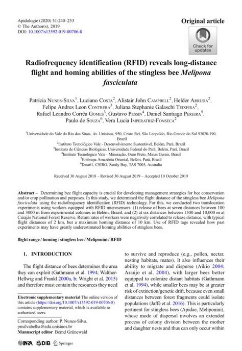 Radiofrequency identification (RFID) reveals long